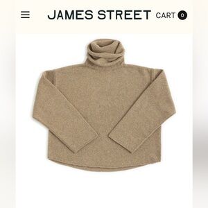 James Street Co Sam Double Turtleneck Sweater Speckled Oatmeal XS